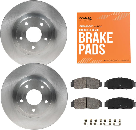 Front Brake Kit Compatible with 2011 2012 2013 2014 2015 2016 Hyundai Elantra GT Coupe Veloster Replacement Premium OE Disc Brake Rotors and Ceramic Brake Pads